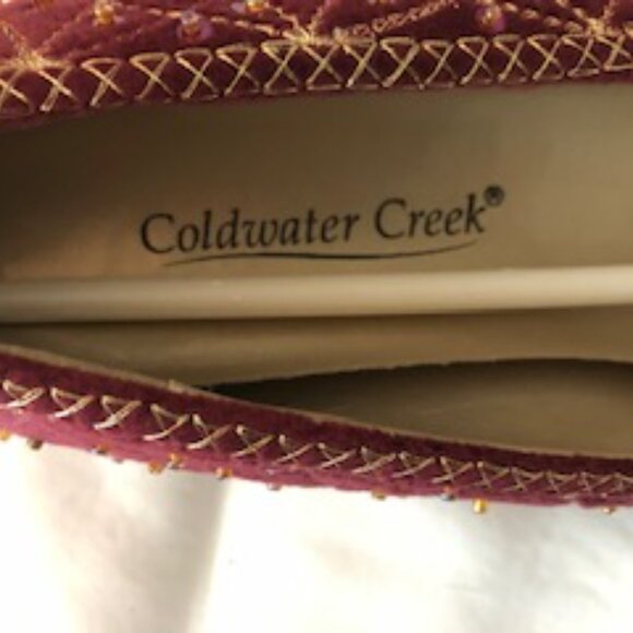 Coldwater Creek Velvet Fabric Embellished Ballet Flats, 7.5 NEW - Picture 5 of 7